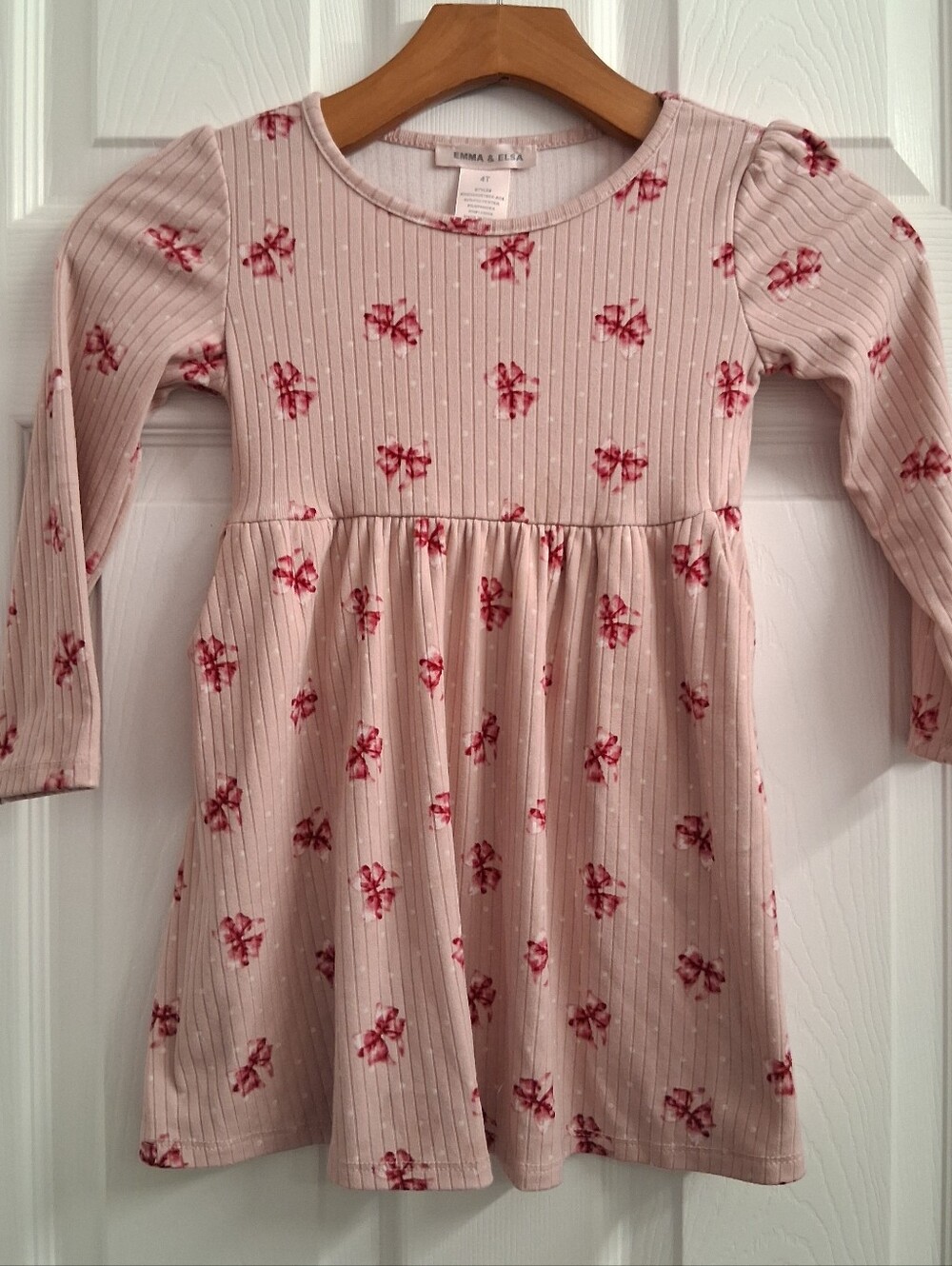 Emma & Elsa Pink Bow Dress 4T